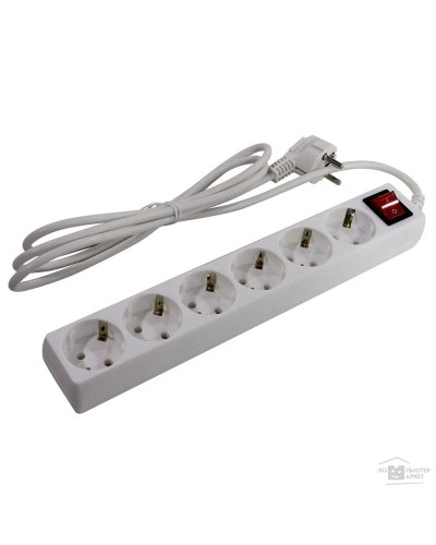 SP6W-230. Сетевой фильтр 6 розеток, 3м, белый. 5bites в Раменском