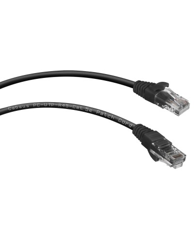 PC-UTP-RJ45-Cat.5e-0.15m-BK (8990c), чёрный. Патч-корд медный. CABEUS в Раменском