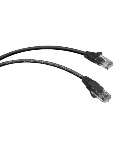 PC-UTP-RJ45-Cat.6-1.5m-BK (8664c), чёрный. Патч-корд медный. CABEUS в Раменском