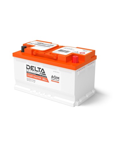 Delta START MASTER AGM 1280 (80 Ah). Аккумулятор автомобильный герметичный свинцово-кислотный. Delta в Раменском