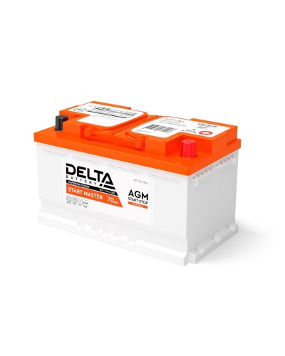 Delta START MASTER AGM 1270 (70 Ah). Аккумулятор автомобильный герметичный свинцово-кислотный. Delta в Раменском