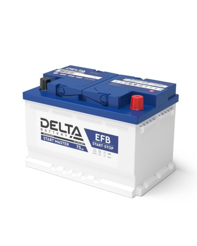 Delta START MASTER EFB 1275 (75 Ah). Аккумулятор автомобильный герметичный свинцово-кислотный. Delta в Раменском
