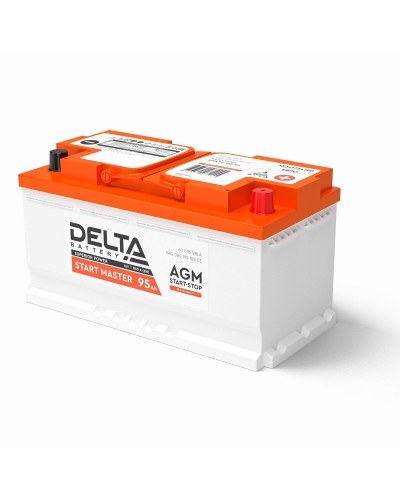 Delta START MASTER AGM 1295 (95 Ah). Аккумулятор автомобильный герметичный свинцово-кислотный. Delta в Раменском