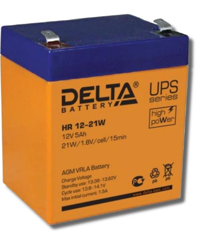 Delta HR 12-21 W. Аккумулятор герметичный свинцово-кислотный. Delta в Раменском
