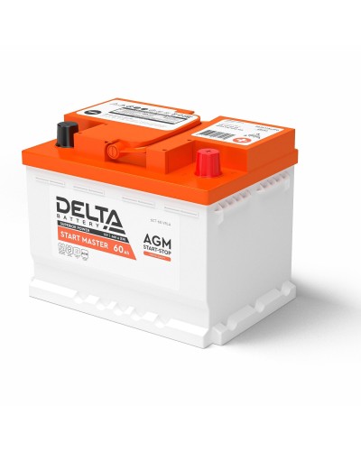 Delta START MASTER AGM 1260 (60 Ah). Аккумулятор автомобильный герметичный свинцово-кислотный. Delta в Раменском