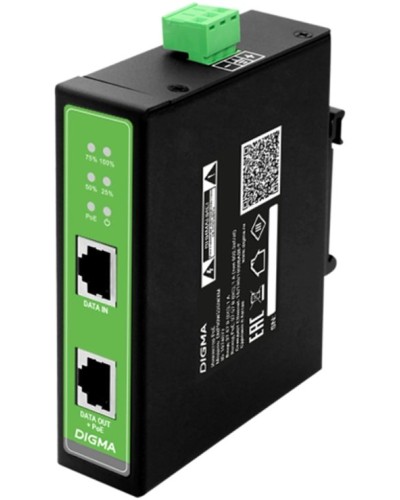 DNP30W48GDXM 10/100/1000BASE-T 30Вт 37-57В(DC). Инжектор PoE. Digma в Раменском
