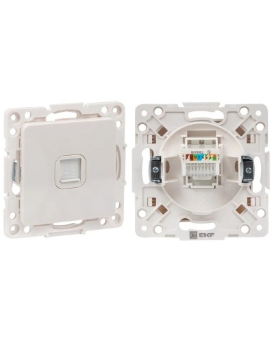 Стокгольм Механизм Розетки RJ-45 1-местной (EYK01-035-10). Механизм Розетки RJ-45 1-местной. EKF в Раменском
