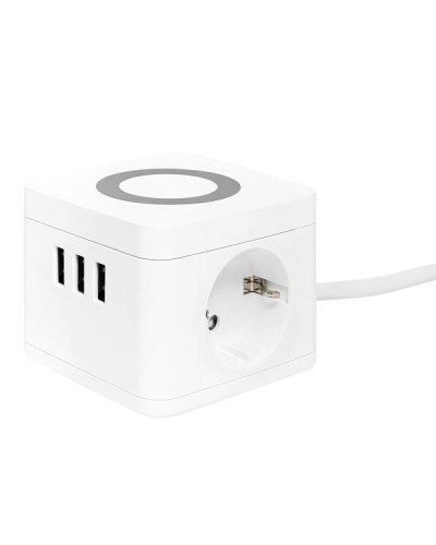 Удлинитель Куб 2 гнезда 3USB 2,4А+зарядное устройство 1,3 метра 1мм2. Удлинитель Куб. EKF в Раменском