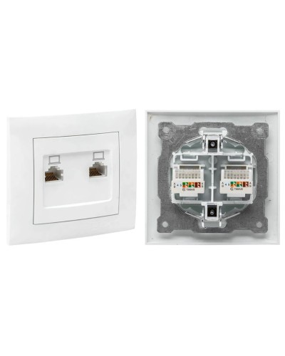 Валенсия розетка комп RJ-45 2-местная (EWK02-035-10). Розетка комп RJ-45 2-местная. EKF в Раменском