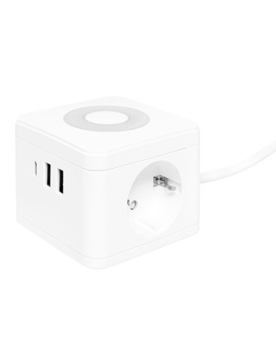 Удлинитель Куб 2 гнезда 2USB 2,4А+Type C + Ночник 1,3 метра 1мм2. Удлинитель Куб. EKF в Раменском