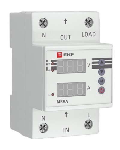 MRVA 63A PROxima (MRVA-63A). Реле напряжения и тока с дисплеем. EKF в Раменском