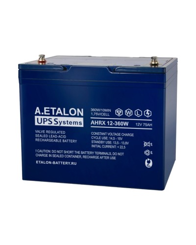 A.ETALON AHRX 12-360W (75). Аккумулятор герметичный свинцово-кислотный. ETALON в Раменском