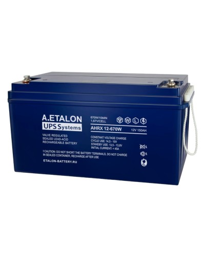 A.ETALON AHRX 12-670W (150). Аккумулятор герметичный свинцово-кислотный. ETALON в Раменском