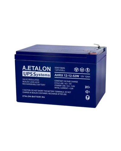 A.ETALON AHRX 12-12-52W. Аккумулятор герметичный свинцово-кислотный. ETALON в Раменском