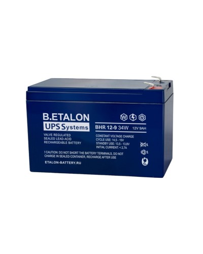 B.ETALON BHR 12-9 34W. Аккумулятор герметичный свинцово-кислотный. ETALON в Раменском