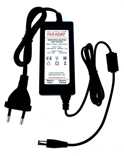 36W/12V/3A. Импульсный блок питания в пластиковом корпусе. FARADAY в Раменском