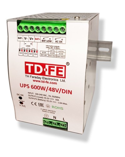 UPS 600W/48V/DIN. Источник вторичного электропитания резервированный. FARADAY в Раменском