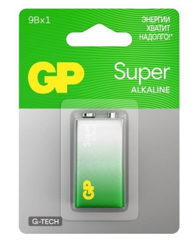 GP Super Alkaline 9V Крона (GP 1604AA21-5CRSBC1), БЛИСТЕР. Алкалиновая батарейка. GP Batteries в Раменском
