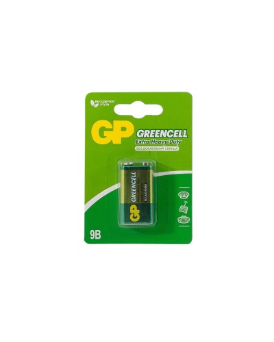 GP GreenCell 9V Крона (GP 1604GLF-2CR1), БЛИСТЕР. Солевая батарейка. GP Batteries в Раменском