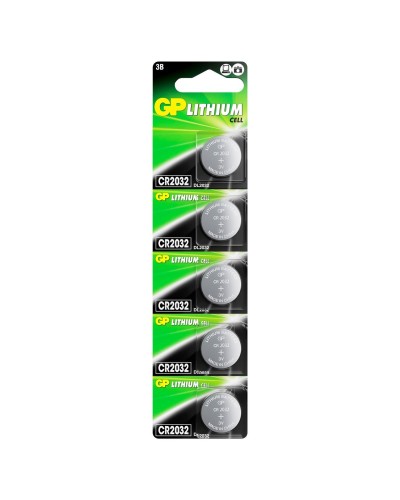 GP Lithium CR2032 (GP CR2032-2C5 100/2000), упак. 5 шт. БЛИСТЕР. Литиевые дисковые батарейки. GP Batteries в Раменском
