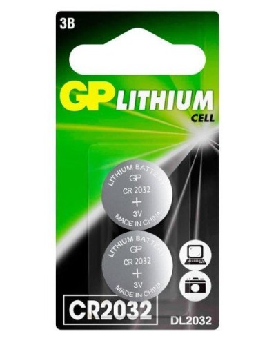 GP Lithium CR2032 (GP CR2032-2CRU2), упак. 2 шт. БЛИСТЕР. Литиевые дисковые батарейки. GP Batteries в Раменском