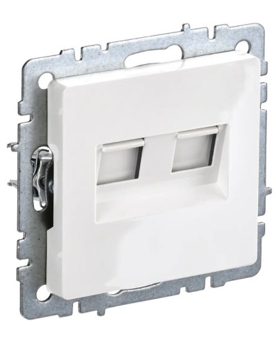 Розетка RJ11+RJ45 РК/Т12-БрБ белая BRITE (BR-KT20-O-1-K01). Розетка двойная. IEK в Раменском