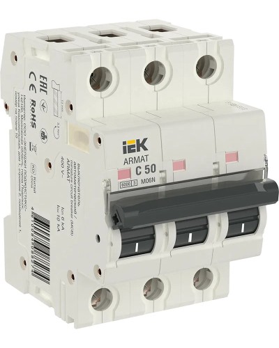 M06N 3P C 50А 6кА ARMAT (AR-M06N-3-C050). Автоматический выключатель. IEK в Раменском