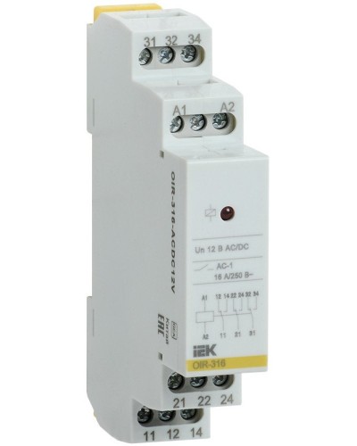 Реле промежуточное модульное OIR 3 контакта 16А 230В AC (OIR-316-AC230V). Реле промежуточное модульное. IEK в Раменском
