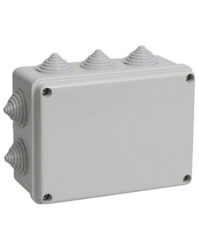 Коробка распаячная КМ41241 150х110х70 открытой проводки IP44 10 гермовводов серая (UKO10-150-110-070-K41-44). Коробка распаячная безгалогенная (HF). IEK в Раменском