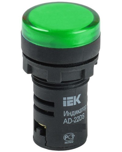 Лампа AD22DS (LED)матрица D22мм зеленый 24В AC/DC (BLS10-ADDS-024-K06). Светосигнальный индикатор. IEK в Раменском