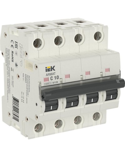 M10N 4P C 10А 10кА ARMAT (AR-M10N-4-C010). Автоматический выключатель. IEK в Раменском