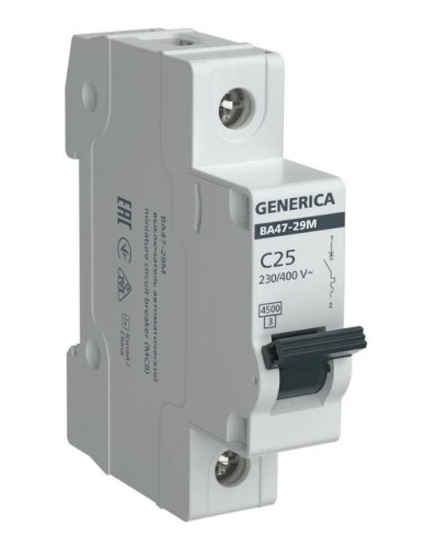 GENERICA ВА47-29М 1P C 25А 4,5кА (MVA21-1-025-C-G). Автоматический выключатель. IEK в Раменском