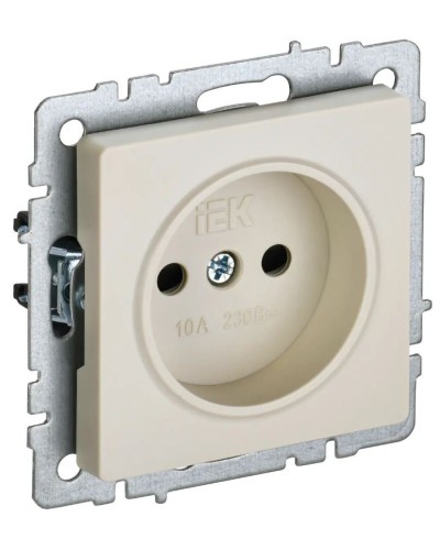 Розетка без з/к РСш10-2-БрКр бежевый BRITE (BR-R13-10-K10). Розетка без заземления с защитными шторками. IEK в Раменском