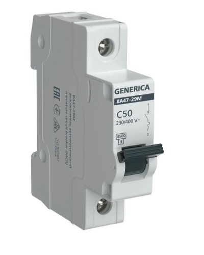 GENERICA ВА47-29М 1P C 50А 4,5кА (MVA21-1-050-C-G). Автоматический выключатель. IEK в Раменском