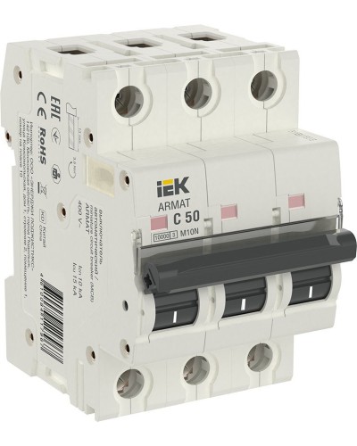 M10N 3P C 50А 10кА ARMAT (AR-M10N-3-C050). Автоматический выключатель. IEK в Раменском