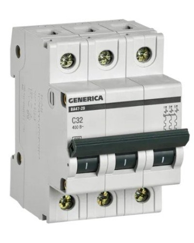 GENERICA ВА47-29 3P C 32А 4,5кА (MVA25-3-032-C). Автоматический выключатель. IEK в Раменском