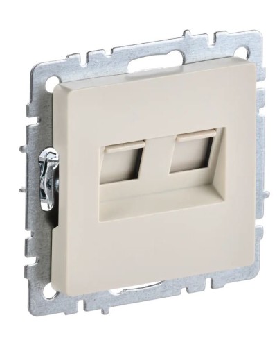 Розетка RJ11+RJ45 РК/Т12-БрКр бежевый BRITE (BR-KT20-O-1-K10). Розетка двойная. IEK в Раменском