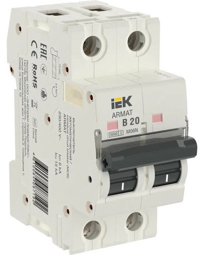 M06N 2P B 20А 6кА ARMAT (AR-M06N-2-B020). Автоматический выключатель. IEK в Раменском