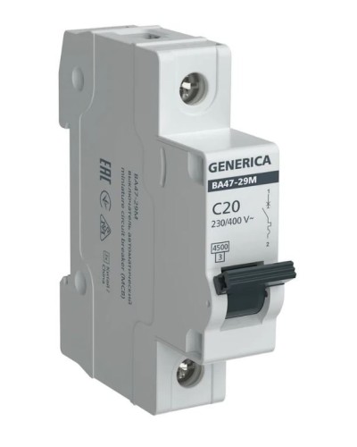 GENERICA ВА47-29М 1P C 20А 4,5кА (MVA21-1-020-C-G). Автоматический выключатель. IEK в Раменском
