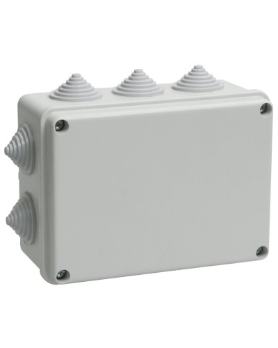 Коробка распаячная КМ41242 150х110х70 открытой проводки IP55 10 гермовводов серая (UKO10-150-110-070-K41-55). Коробка распаячная безгалогенная (HF). IEK в Раменском