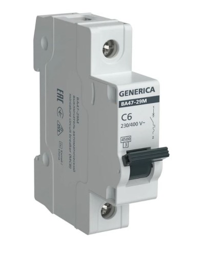 GENERICA ВА47-29М 1P C 6А 4,5кА (MVA21-1-006-C-G). Автоматический выключатель. IEK в Раменском