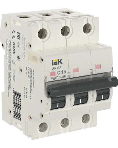 M06N 3P C 16А 6кА ARMAT (AR-M06N-3-C016). Автоматический выключатель. IEK в Раменском