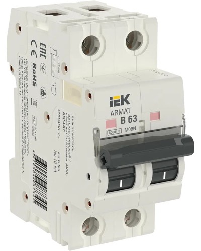 M06N 2P B 63А 6кА ARMAT (AR-M06N-2-B063). Автоматический выключатель. IEK в Раменском