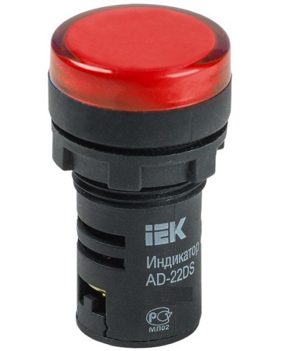Лампа AD22DS (LED) матрица D22мм красный 12В AC/DC (BLS10-ADDS-012-K04). Светосигнальный индикатор. IEK в Раменском