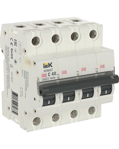 M06N 4P C 40А 6кА ARMAT (AR-M06N-4-C040). Автоматический выключатель. IEK в Раменском