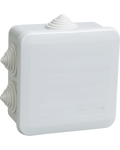 Коробка распаячная КМ41255 100х100х50 открытой проводки IP44 6 гермовводов серая (UKOZ11-100-100-050-K41-44). Коробка распаячная безгалогенная (HF) с защелкивающейся крышкой. IEK в Раменском