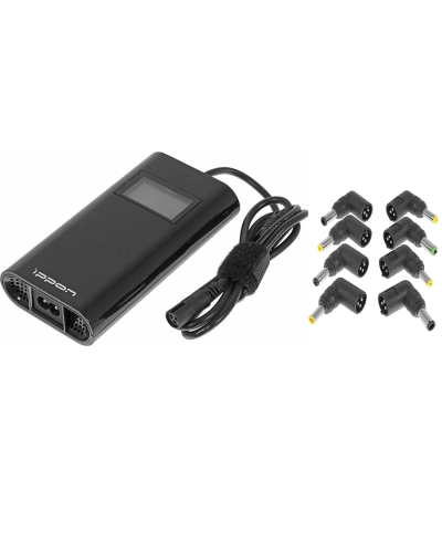 Блок питания Ippon D90U автоматический 90W 15V-19.5V 8-connectors 4.5A 1xUSB 2.1A, LCD индикатор (654527). Блок питания. Ippon в Раменском