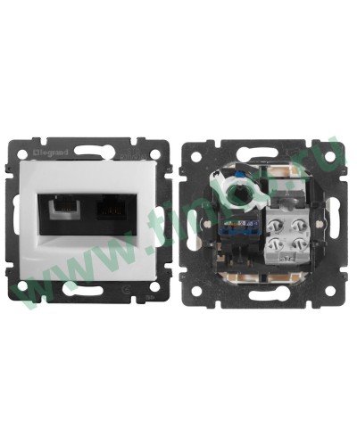 Розетка Valena 2xRJ11+RJ45 Cat.6, белый (770080). Розетка. LegranD в Раменском