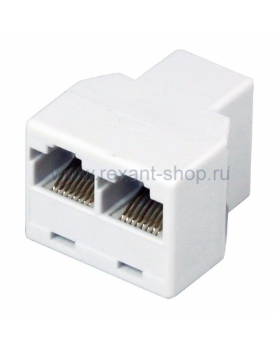 Двойник компьютерный UTP RJ-45(8P8C) (гнездо - 2 гнезда) REXANT (03-0103): Кабельный соединитель в Раменском
