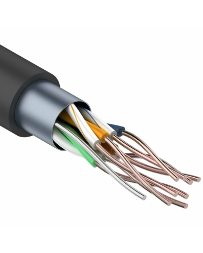 F/UTP, CAT 5e, PE, 4PR, 24AWG, OUTDOOR, SOLID, черный, 305м REXANT (01-0146-1). Кабель «витая пара» (LAN) для структурированных систем связи. Rexant в Раменском
